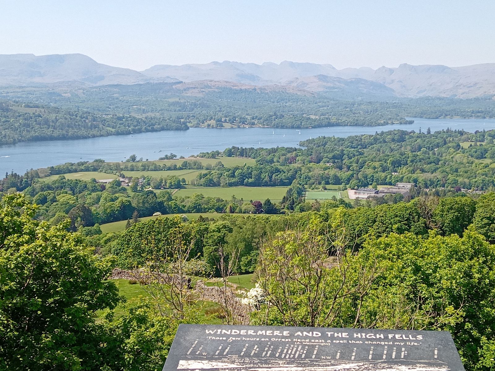 View over Lake Windermere and the fells from Orrest Head